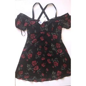 Black Forever 21 Dress (Rose Pattern)